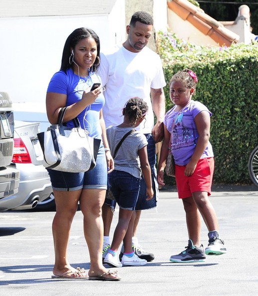 Mike Epps and his wife Mechelle take their daughters Maddie and Mariah shopping at Fred Segal in West Hollywood, California on September 3, 2013