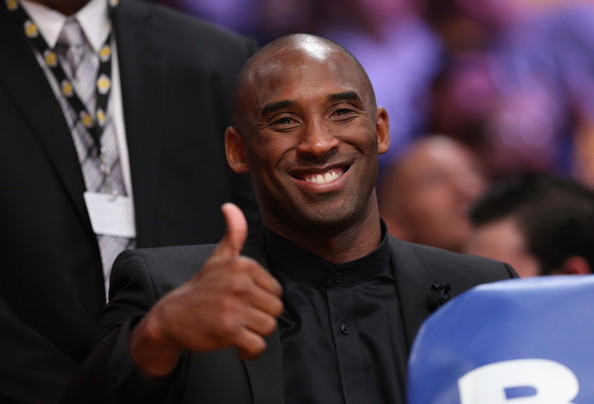 Kobe Bryant of the Los Angeles Lakers reacts to someone in the crowd during the game against the Los Angeles Clippers at Staples Center on October 29, 2013 in Los Angeles