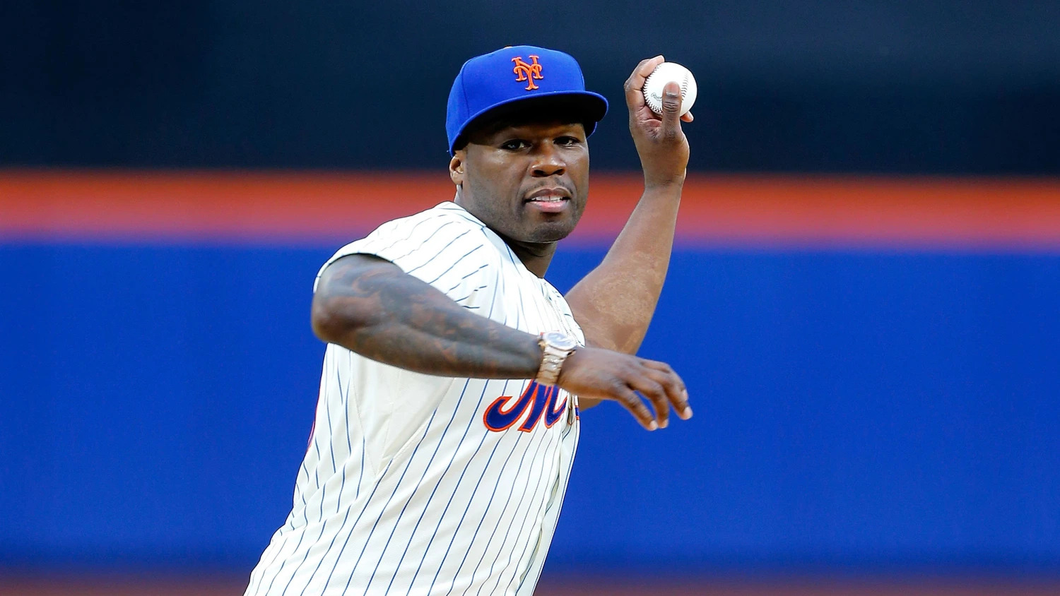 50 Cent’s Appalling First Pitch Now a Baseball Card