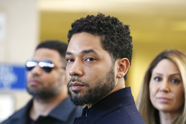 Actor Jussie Smollett after his court appearance at Leighton Courthouse on March 26, 2019 in Chicago, Illinois.