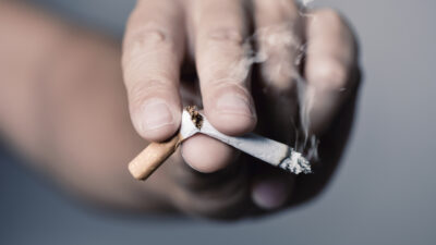 young man quitting smoking