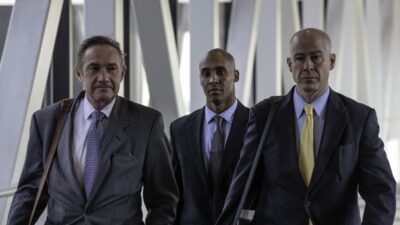 Mohamed Noor(C) arrives with his attorneys Thomas Plunkett(R) and Peter Wold for the beginning of his trial in Minneapolis, Minnesota on April 2, 2019. - Jury selection began April 1, 2019 in the murder trial of a former Minnesota police officer who fatally shot an unarmed Australian woman, provoking outrage in the United States and in the victim's home country. Prosecutors say Somali-American Mohamed Noor opened fire on Justine Damond in Minneapolis in July 2017 while seated in the passenger seat of his squad car. (Photo by Kerem Yucel / AFP) (Photo credit should read KEREM YUCEL/AFP/Getty Images)