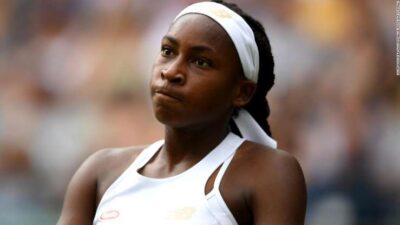 Coco Gauff during tennis match