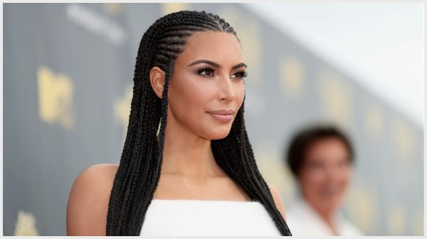 Kim Kardashian with braids