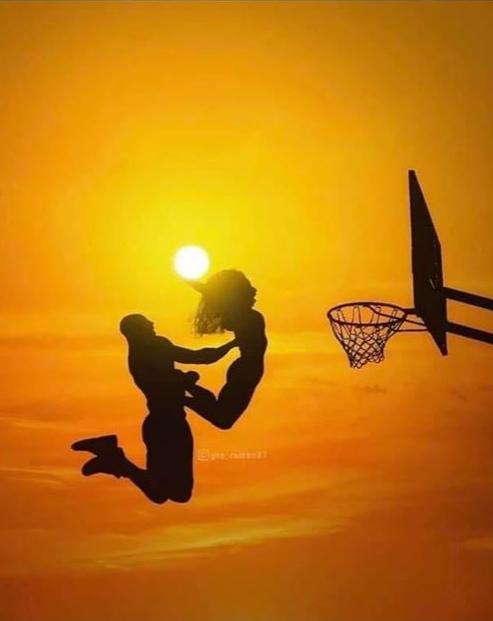 Kobe & Gianna (GiGi) dunking sun