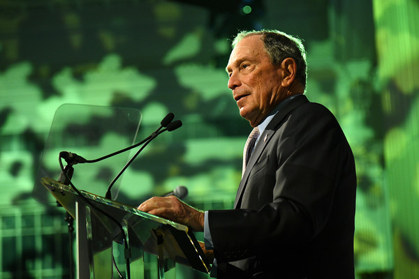 Honoree Michael Bloomberg speaks onstage during the Hudson River Park Annual Gala at Cipriani South Street on October 17, 2019 in New York City.