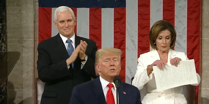 Nancy Pelosi Tear-Up-Donald-Trump-State-of-the-Union-Speech