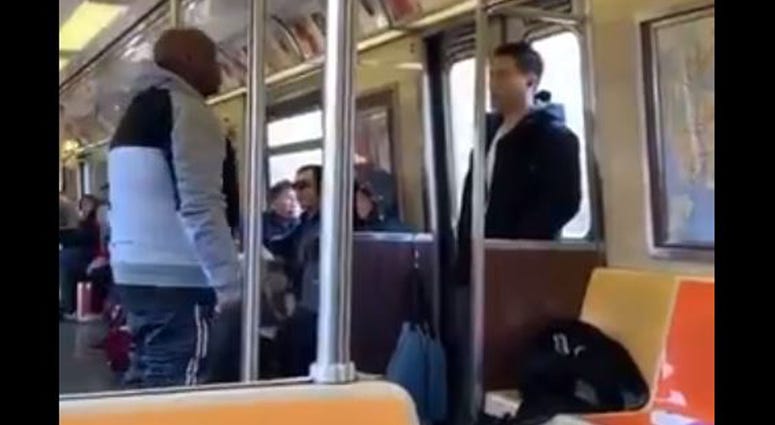 NYC subway rider sprays Asian man with Febreze