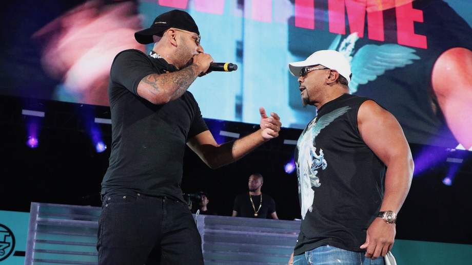 Swizz Beatz and Timbaland on stage
