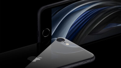 iPhone SE features an aerospace-grade aluminum and durable glass design with an all-black front.