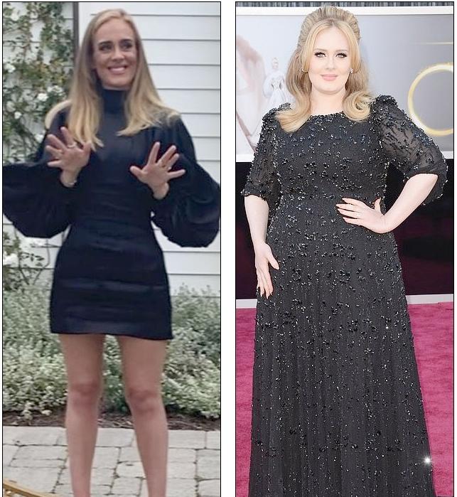Adele - before after (IG - Getty)