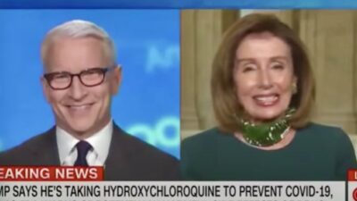 Anderson Cooper and Nancy Pelosi