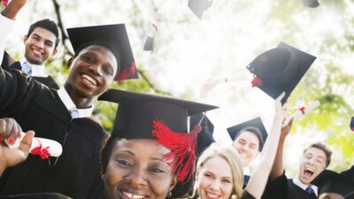 Diversity Students Graduation Success Celebration Concept
