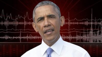 barack Omama (audio waves in bgrd)
