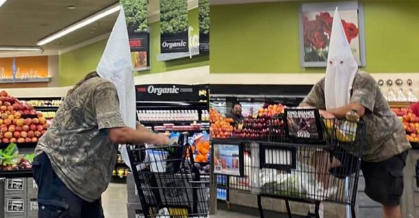 Man wears KKK hood while shopping at suburban San Diego store