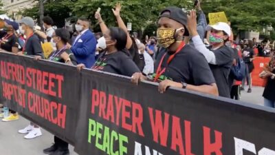 Worship service at DC's new Black Lives Matter Plaza