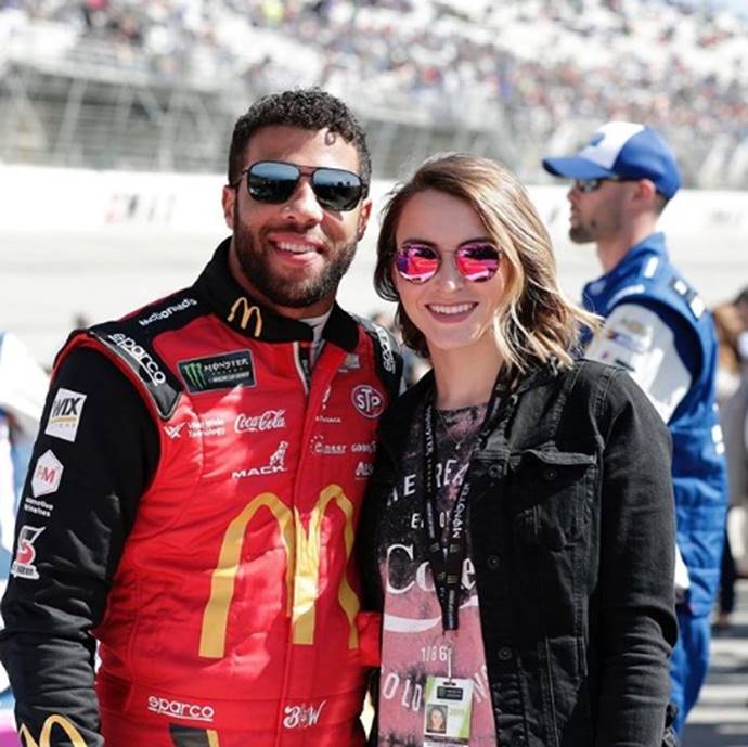 Bubba Wallace and his girlfriend