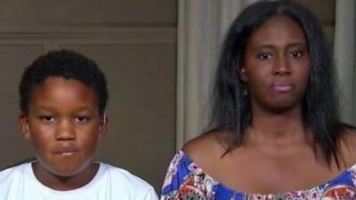 Marcia Grant and her son
