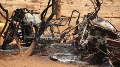 motorcyles - kenya - burned