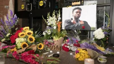 Chadwick Boseman memorial / Getty