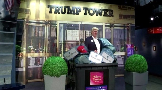 Madame Tussauds in Berlin Dumps Donald Trump's Wax Figure in the Trash