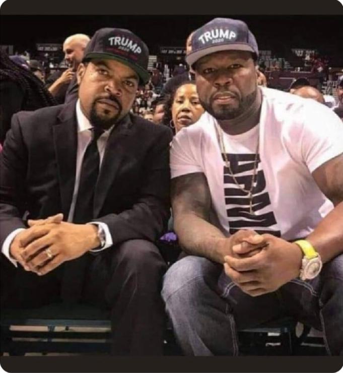Ice Cube & 50 Cent wearing Trump Caps (manipulated)