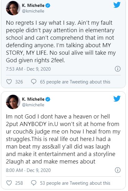 K. Michelle tweets about R. Kelly