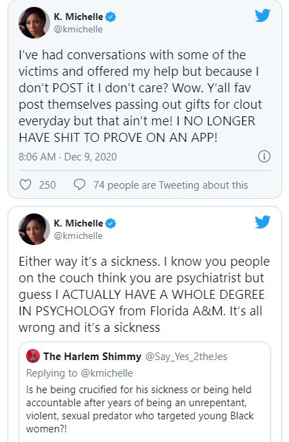 K. Michelle tweets about R. Kelly