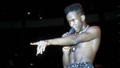 R&B singer Bobby Brown performs onstage in circa 1988. (Photo by Michael Ochs Archives/Getty Images)