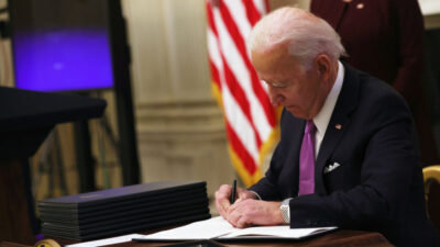 President Biden signing executive orders