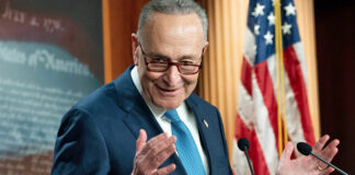 US Senate Minority Leader Chuck Schumer, Democrat of New York, speaks during a press conference at the US Capitol in Washington, DC, January 6, 2021. -(Photo by SAUL LOEB/AFP via Getty Images)