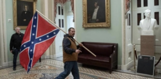 man with confederate flag