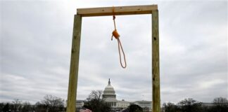 noose at us capitol on day of insurrection (getty