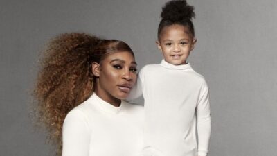 Serena Williams and daughter Olympia for Stuart Weitzman