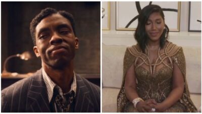 chadwick boseman and his wife golden globes, twitter