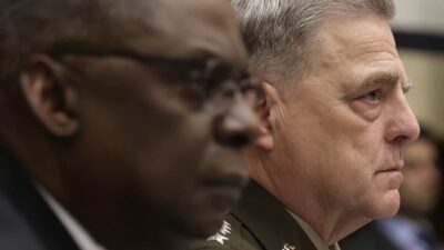 Defense Secretary Lloyd Austin, left, and Chairman of the Joint Chiefs of Staff Gen. Mark Milley
