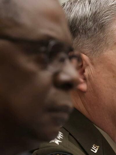 Defense Secretary Lloyd Austin, left, and Chairman of the Joint Chiefs of Staff Gen. Mark Milley