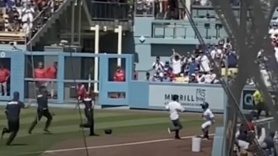 ball girl tackles fan