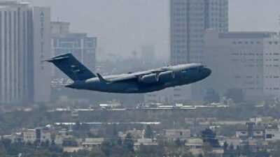 Air Force C-17 leaving Kabul Airport (08-30-21)