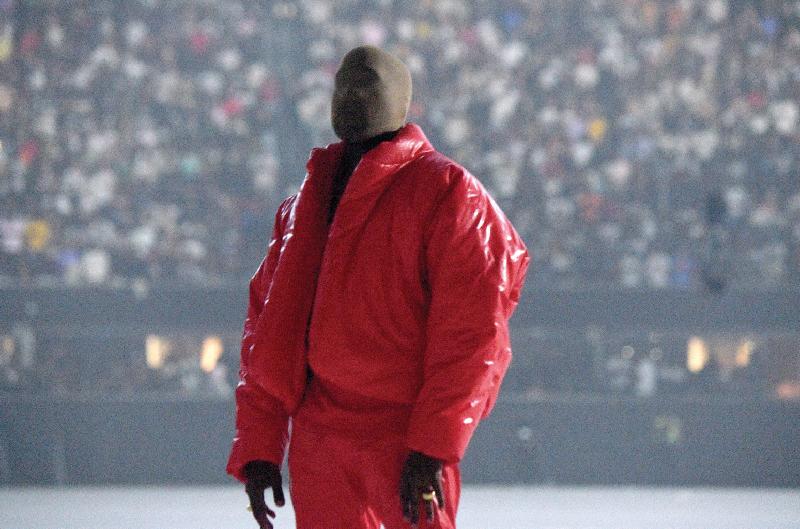 Kanye West (Donda show Chicago - red outfit) Getty
