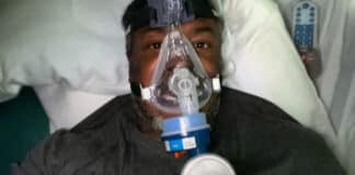 Cedric Ceballos, suffering from COVID-19, tweets a photo of himself from the ICU