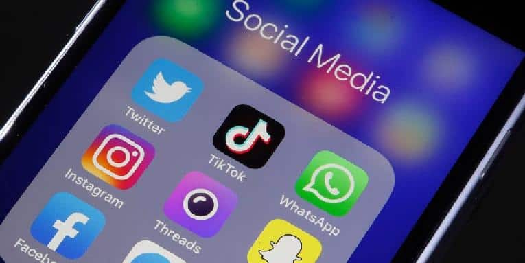 social media on mobile phone
