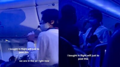 Woman Brings Her Own Mic on Airplane to Rant About COVID Origins