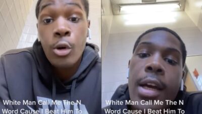 White Man Calls Black Man N-Word for Beating Him to a Bathroom Stall (Watch)