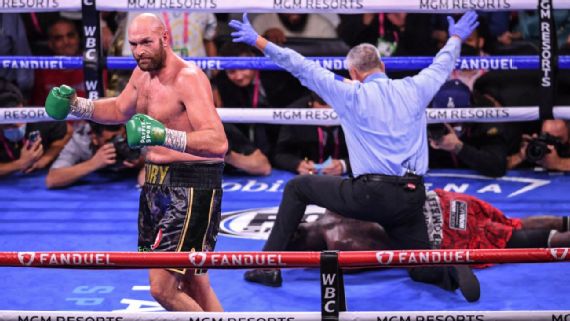 Tyson Fury knocks out Deontay Wilder in round 11 in 3rd fight (10-09-21) - Getty