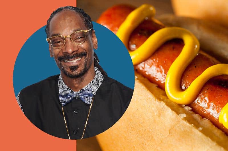 Snoop Dogg and hot dog - Getty