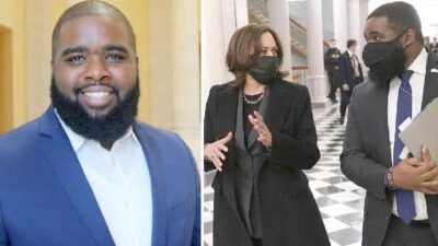 Vincent Evans & Kamala Harris (Twitter-Lawrence JacksonWhite House)