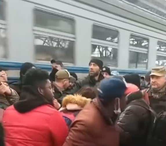 Africans Trying to leave Ukraine - (screenshot)