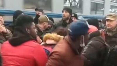 Africans Trying to leave Ukraine - (screenshot)