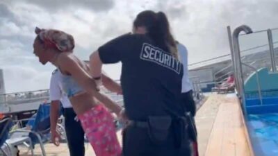 Carnival - woman jumps from ship - screenshot